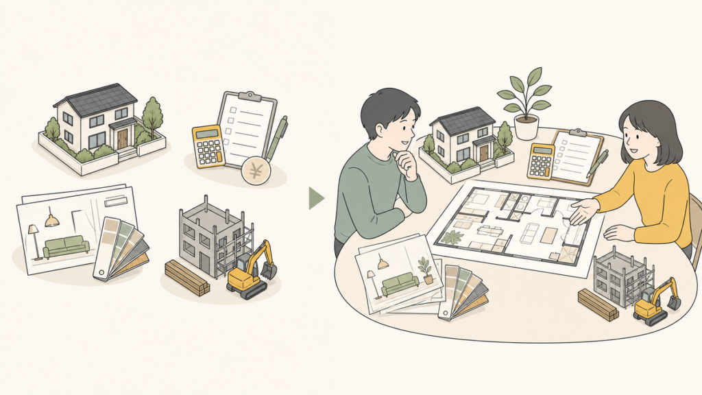 物件探しとリノベーションを別々に進めるリスクを整理したイラスト